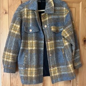 Zara Plaid Wool-Blend Jacket